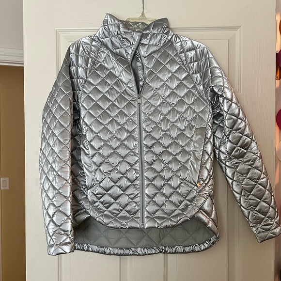 Athleta Jackets & Coats Athleta Whisper Featherless Metallic Jacket